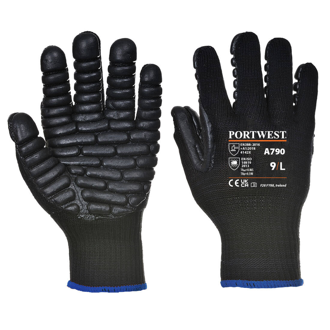 Mănuși Portwest Anti-Vibration, din cauciuc cloroprenic (A790)