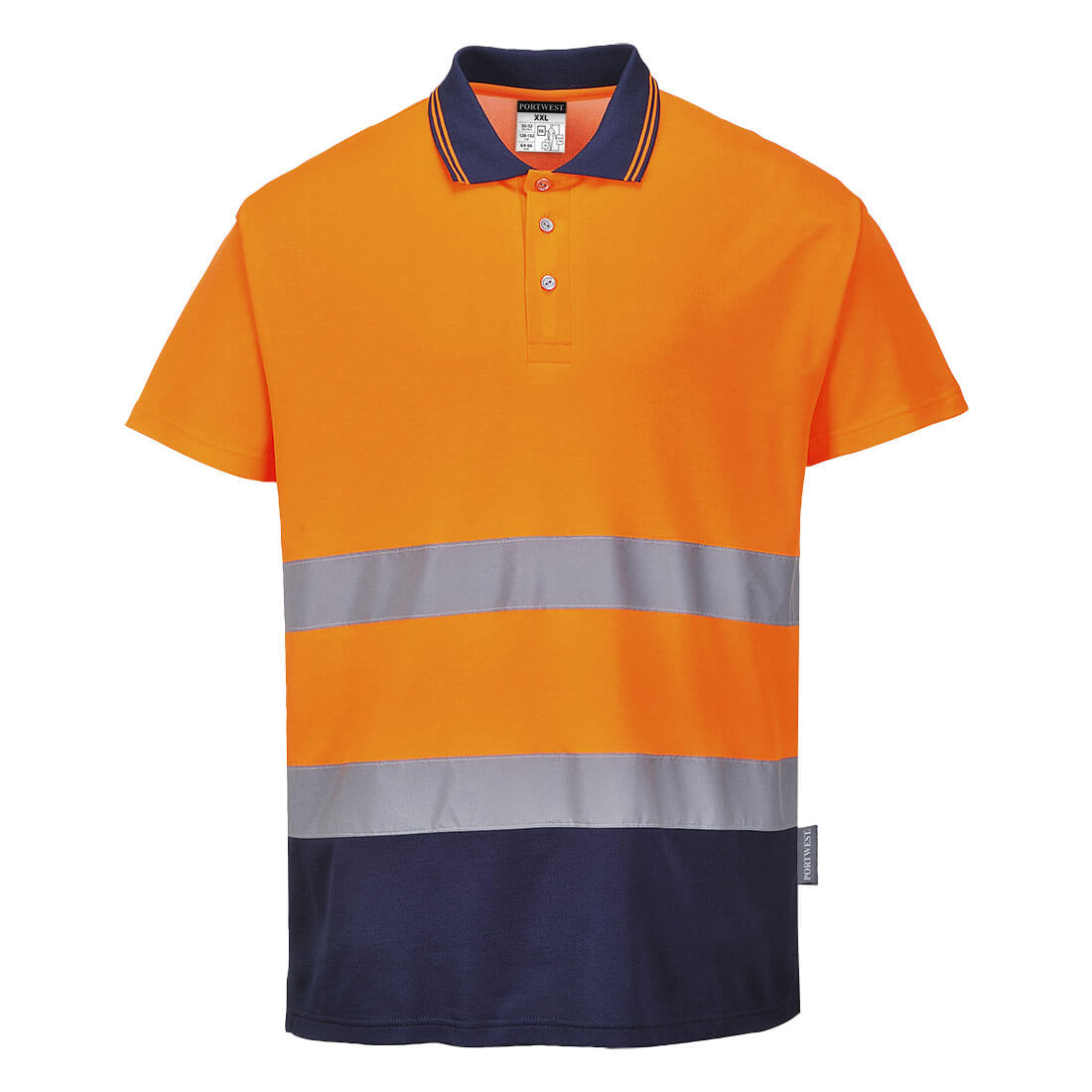 Tricou polo reflectorizant Portwest Cotton Comfort, bicolor (S174)