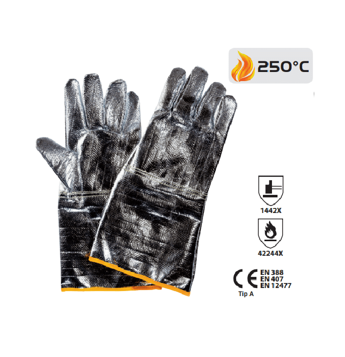 Manusi antitermice 38SKAL cu dos aluminizat 38 cm