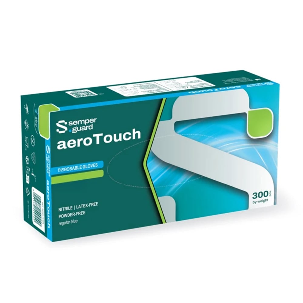 Manusi de unica folosinta Semperguard® AeroTouch - fara pudra - albastre, 300 buc/cutie