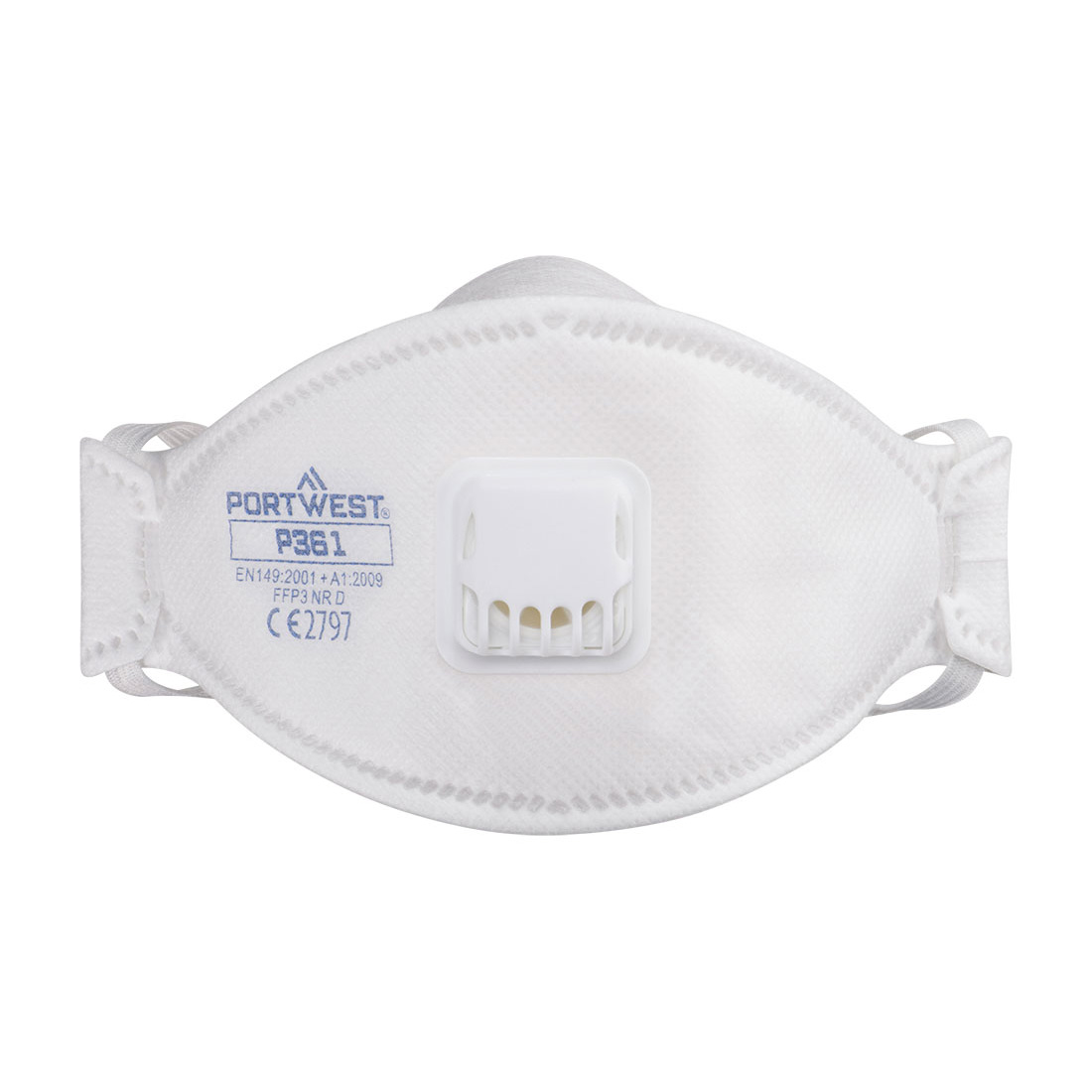 Mască de protecție respiratorie FFP3 cu valvă Portwest, pliere triplă cu dolomită (P361)