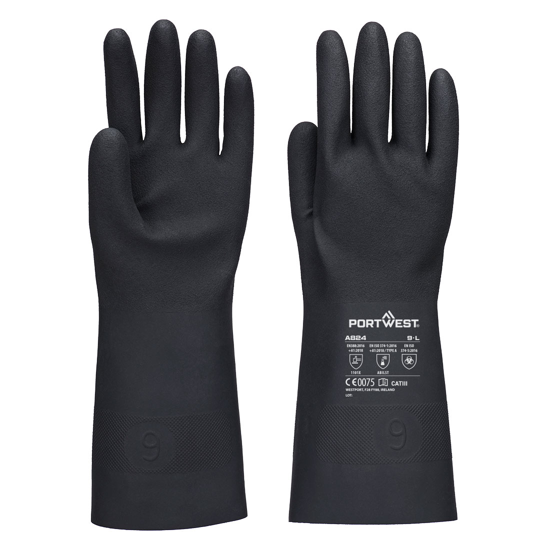 Mănuși de protecție chimică Portwest Chem 350 Butyl (A824)