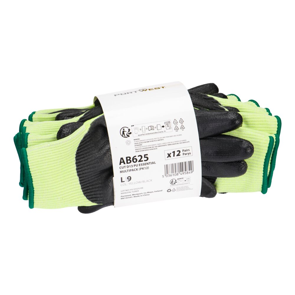 Mănuși Portwest Cut D13, din poliuretan, ambalaj economic (Pachet 12) (AB625)
