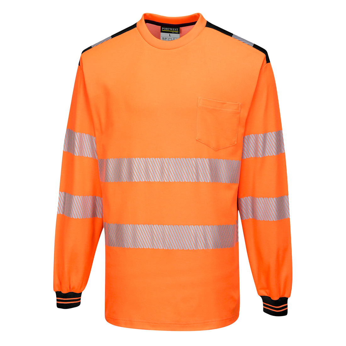 Tricou reflectorizant Portwest PW3 Cotton Comfort, mânecă lungă (T185)