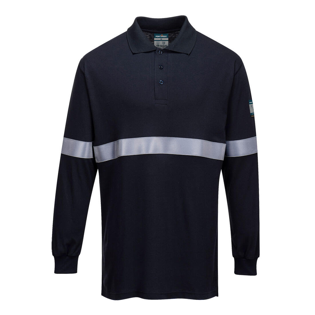 Tricou polo Portwest Modaflame, ignifug și antistatic, mânecă lungă (FR03)