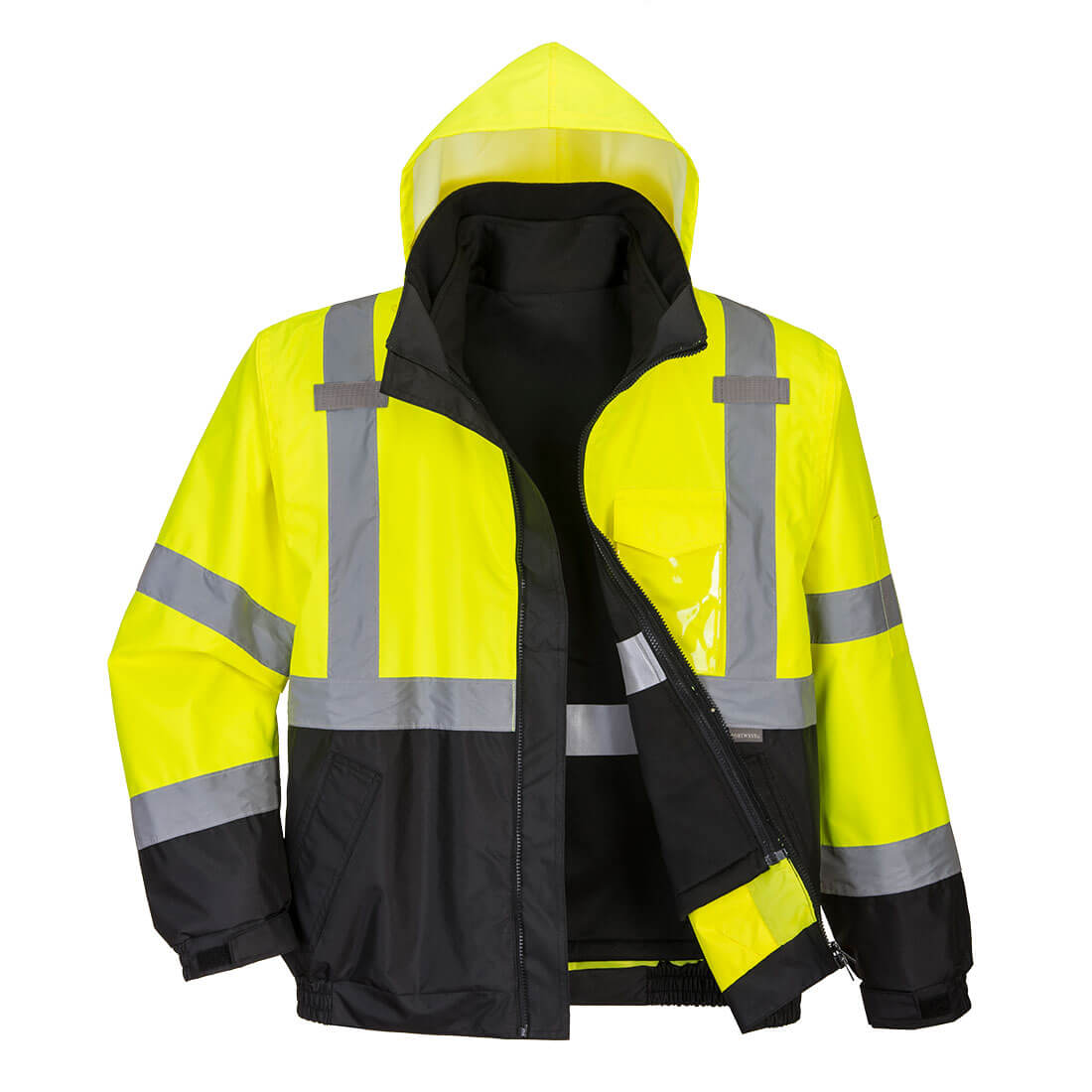Jachetă bomber reflectorizantă Portwest 3 în 1, Contrast Premium (S365)