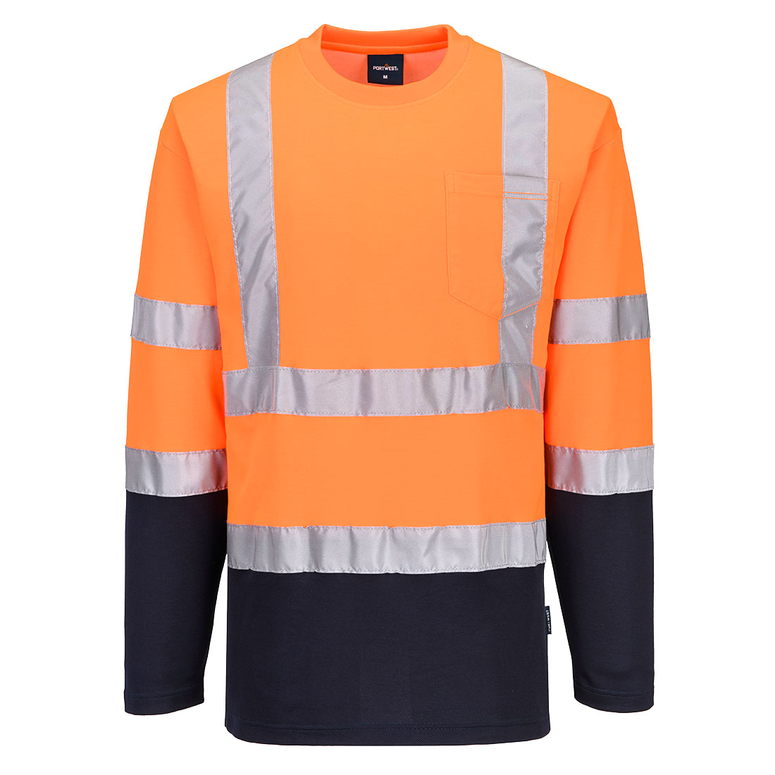 Tricou reflectorizant Portwest Cotton Comfort, bicolor, mânecă lungă (S280)