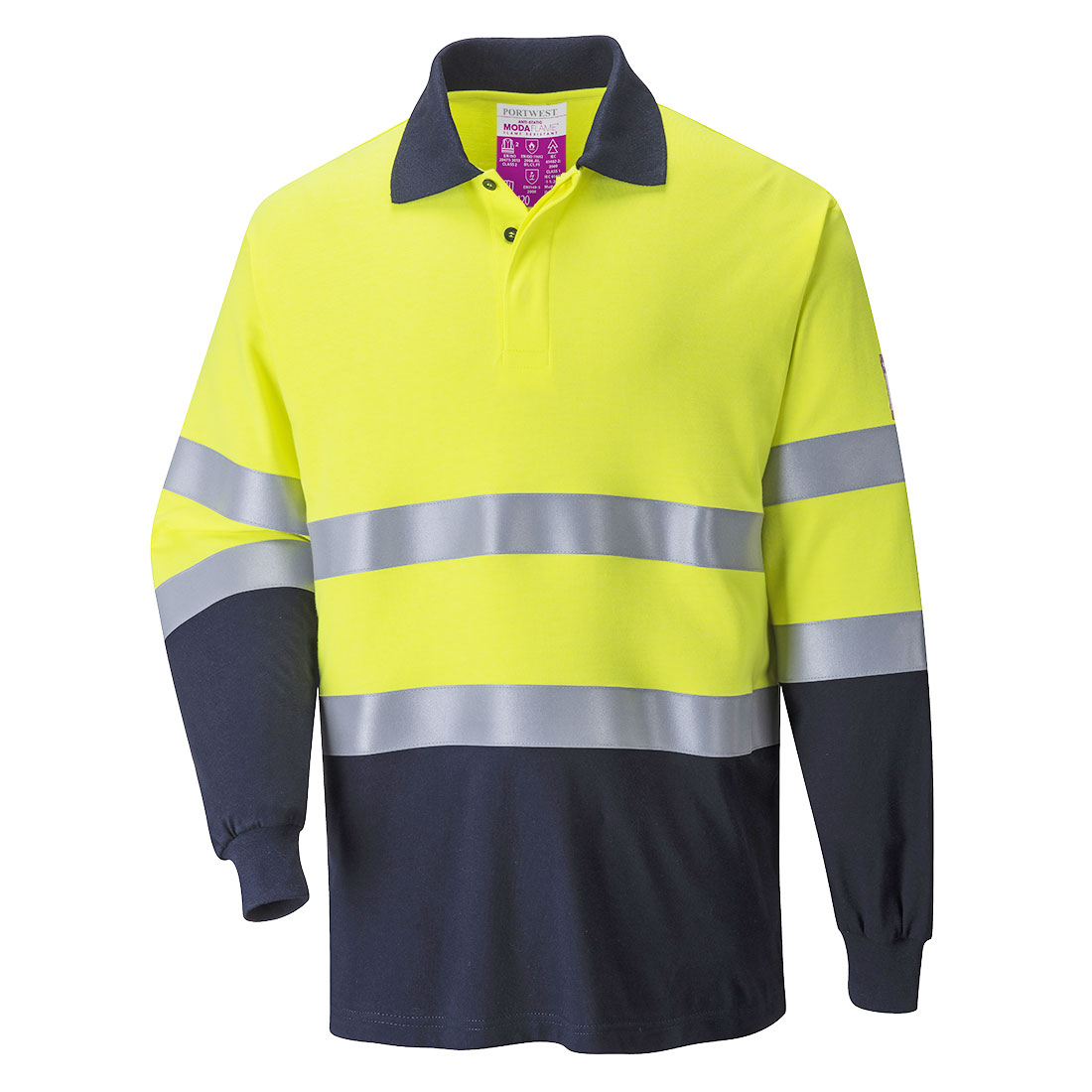Tricou polo ignifug Portwest Modaflame, bicolor (FR74)