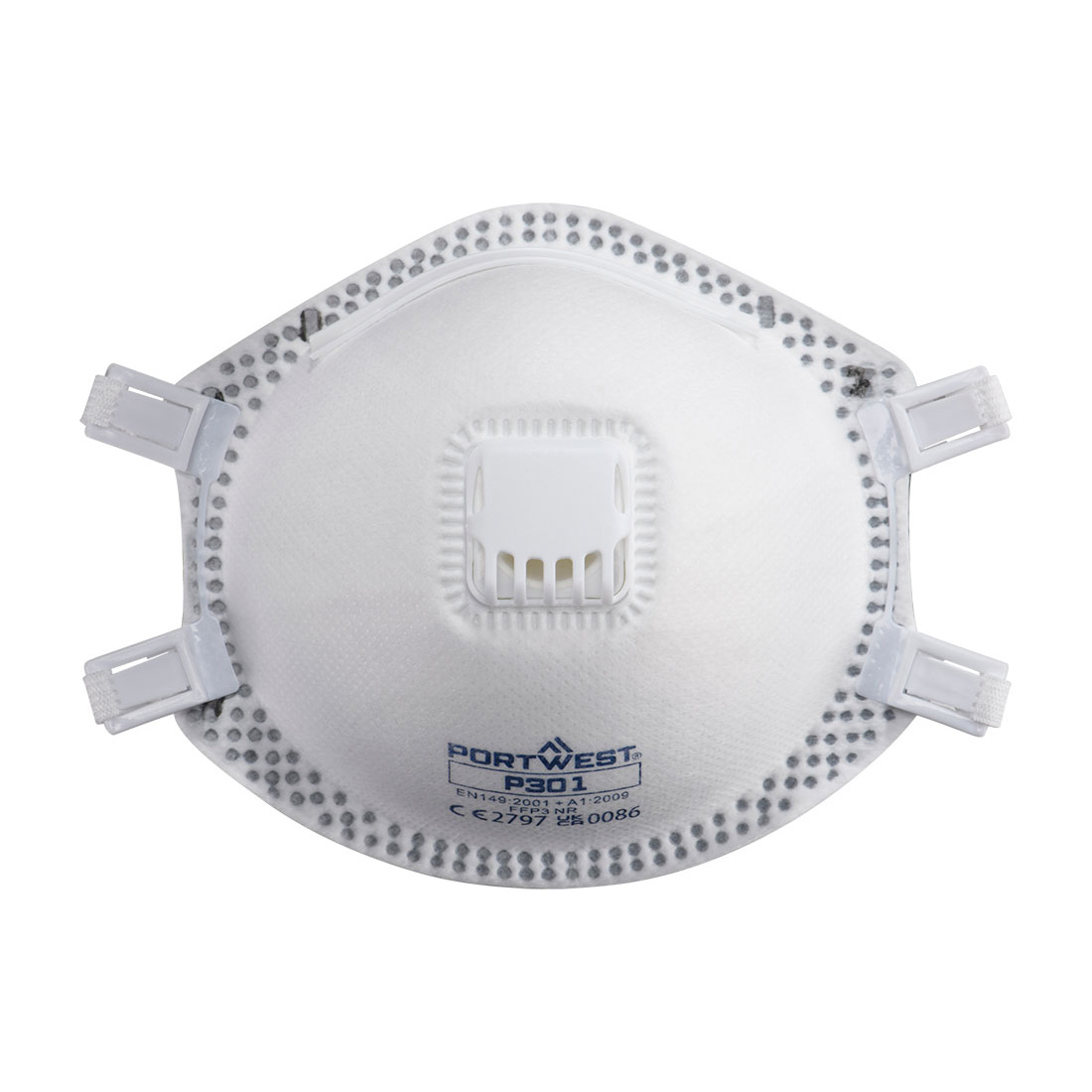 Mască de protecție respiratorie FFP3 cu supapă Portwest, tip cupă (P301, pachet 10 bucăți)