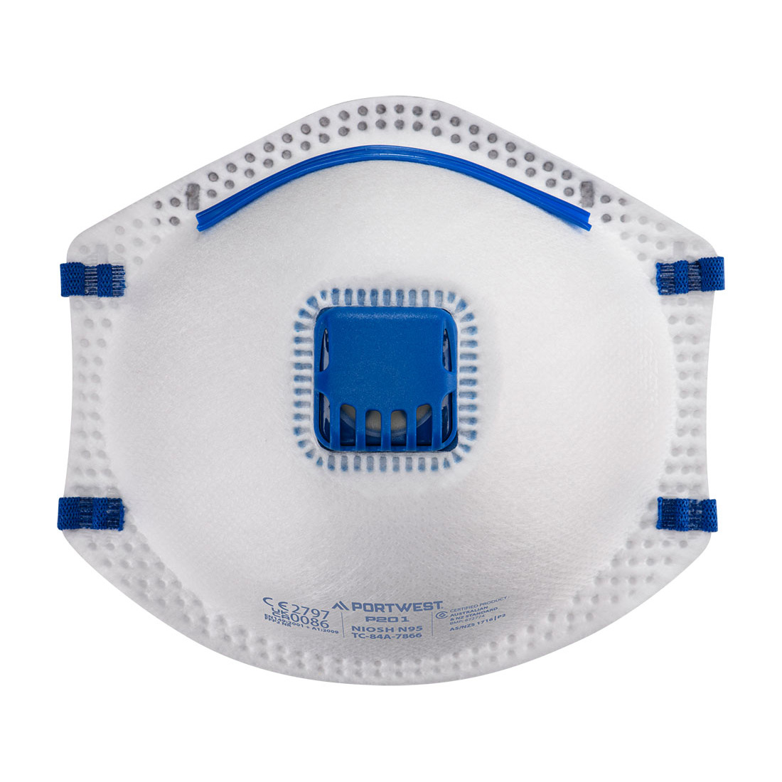 Mască de protecție respiratorie FFP2 cu valvă Portwest, tip cupă (P201, pachet 10 bucăți)