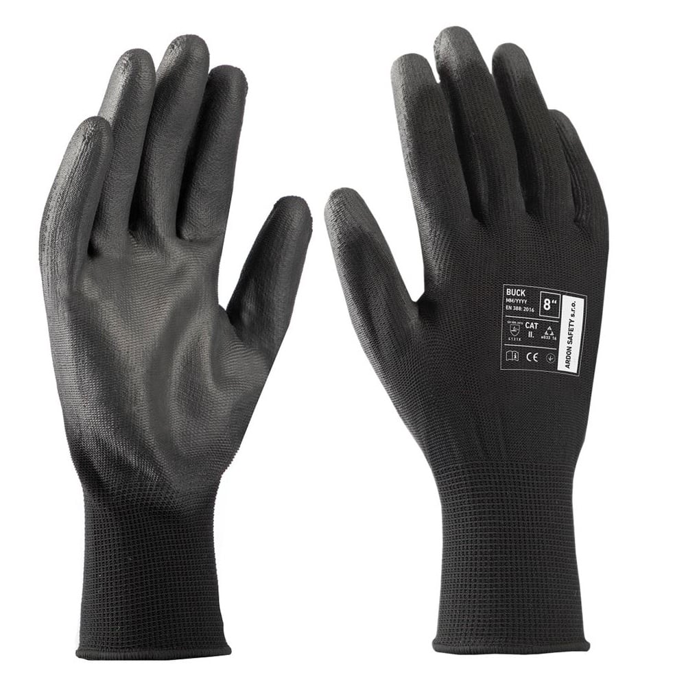 Manusi de protectie cu palma imersata in poliuretan Buck - negru - 4131X