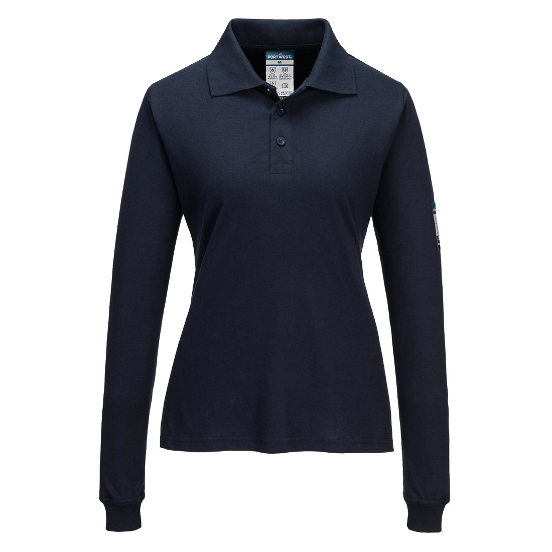 Cămașă polo ignifugă cu mânecă lungă Portwest Modaflame Knit FR, damă (FR758)