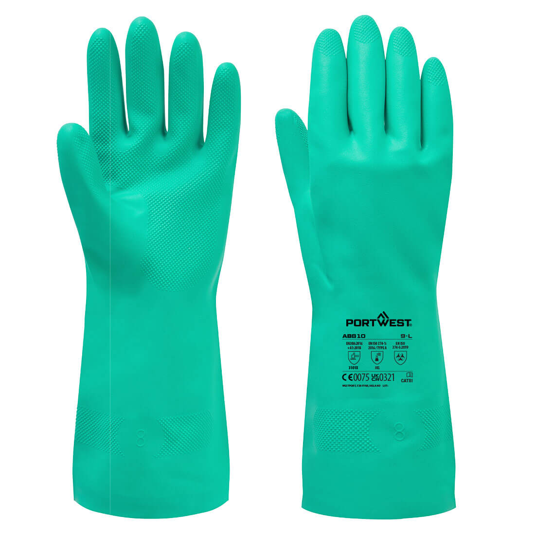 Mănuși antichimice Portwest Nitrosafe Essential, pachet multiplu de 12 (AB810)