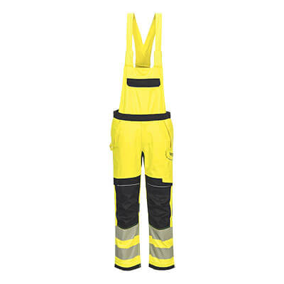 Pantaloni cu pieptar ignifugi cu vizibilitate ridicată Portwest WX3 Modaflame FR, clasa 2 (FR420)
