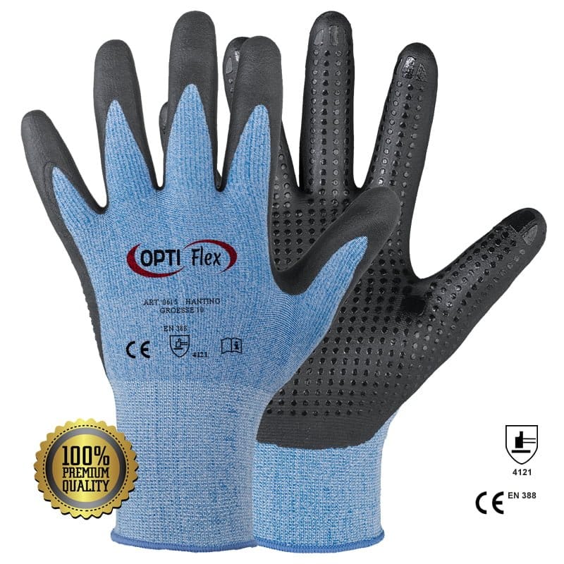 Mănuși Hanting din poliester/spandex imersate în nitril