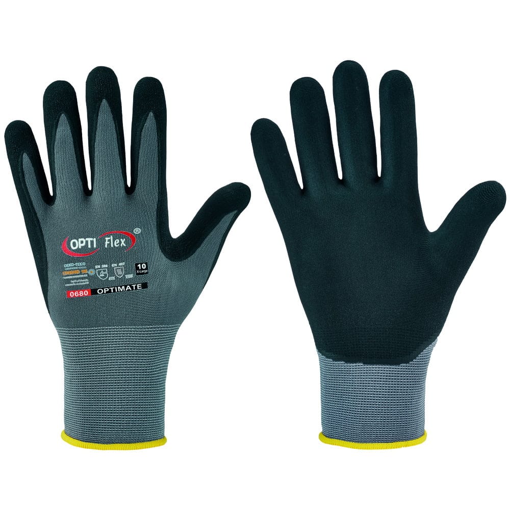 Manusi Optimate din poliamida/spandex imersate in nitril