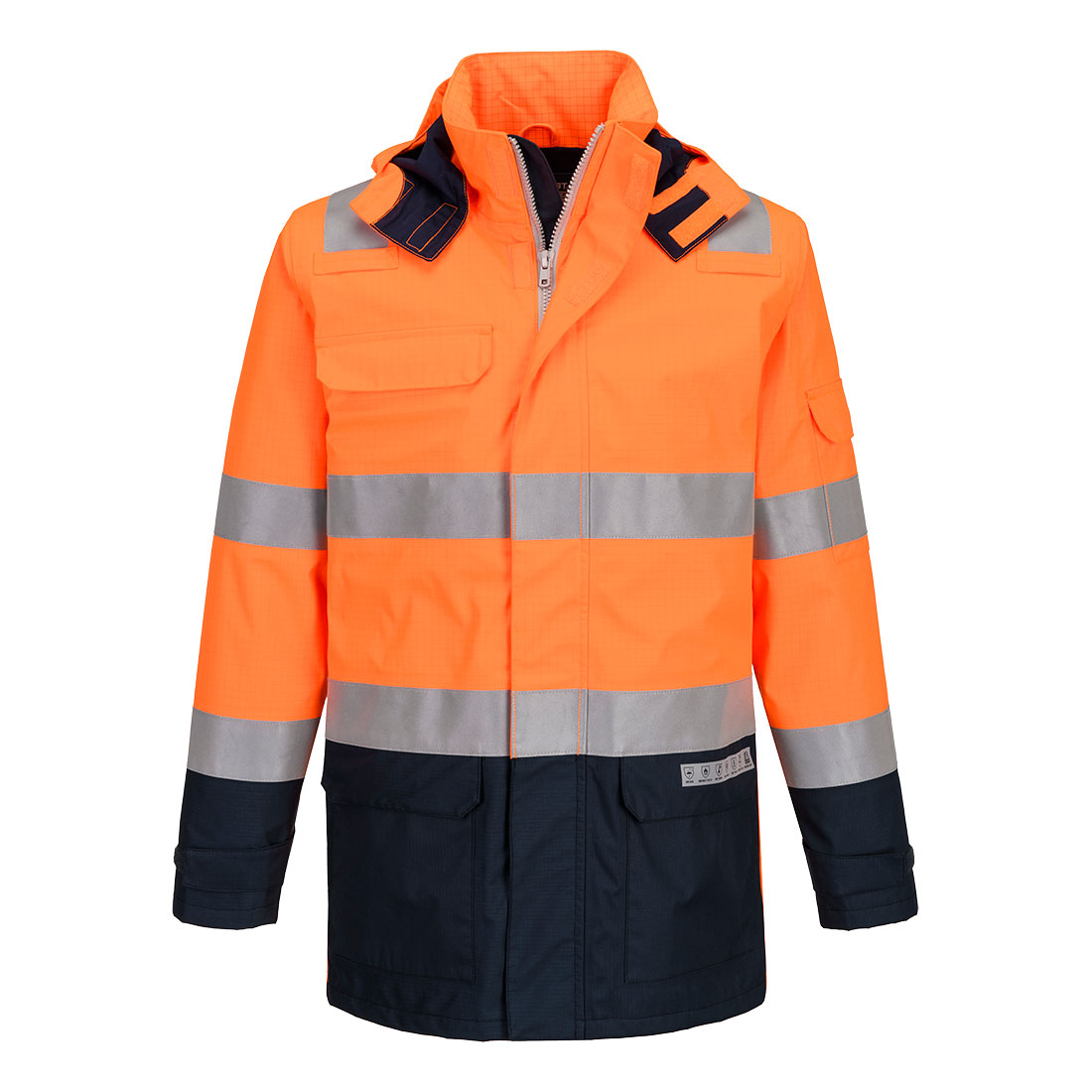 Jachetă de ploaie ignifugă reflectorizantă Portwest Bizflame Rain+ Hi-Vis Light Arc (FR605)
