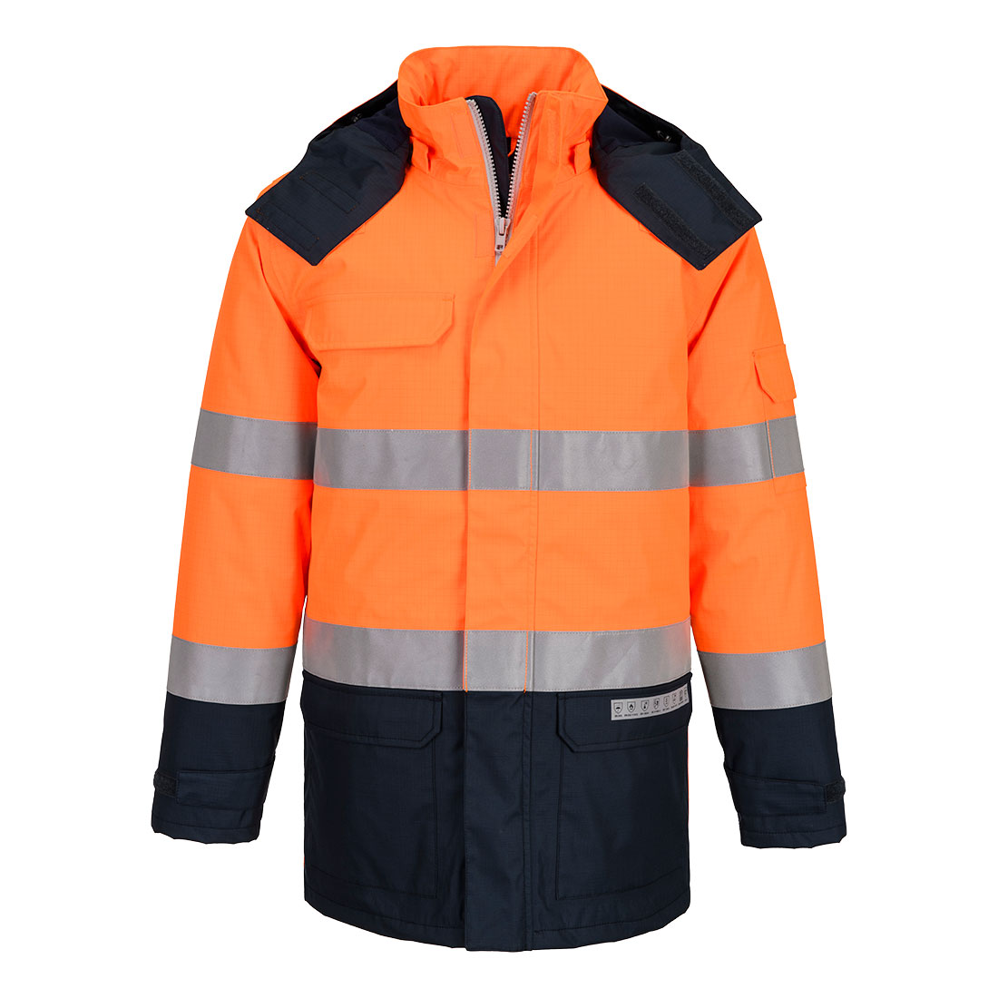 Jachetă de iarnă ignifugă Portwest Bizflame Rain+ Hi-Vis Multi-Norm, bicoloră (FR617)