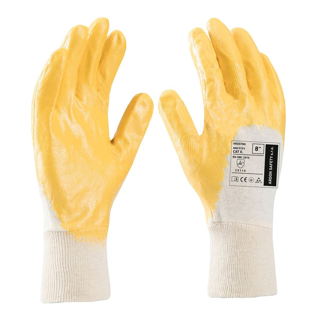 Manusi de protectie imersate in nitril 3/4 Houston - gri/galben - 3121X