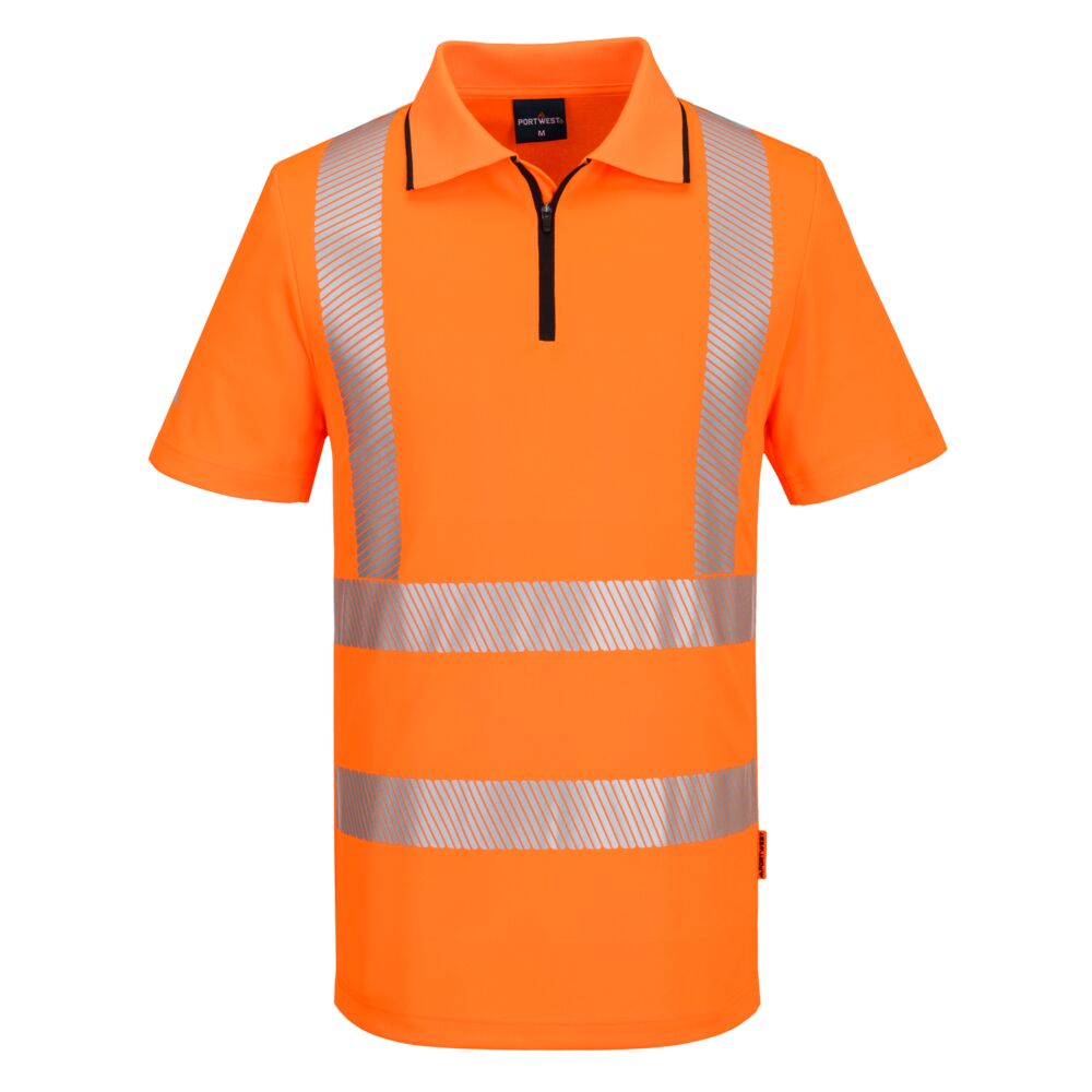 Tricou polo reflectorizant Portwest KX3, cu fermoar, clasa 2 (KX302)