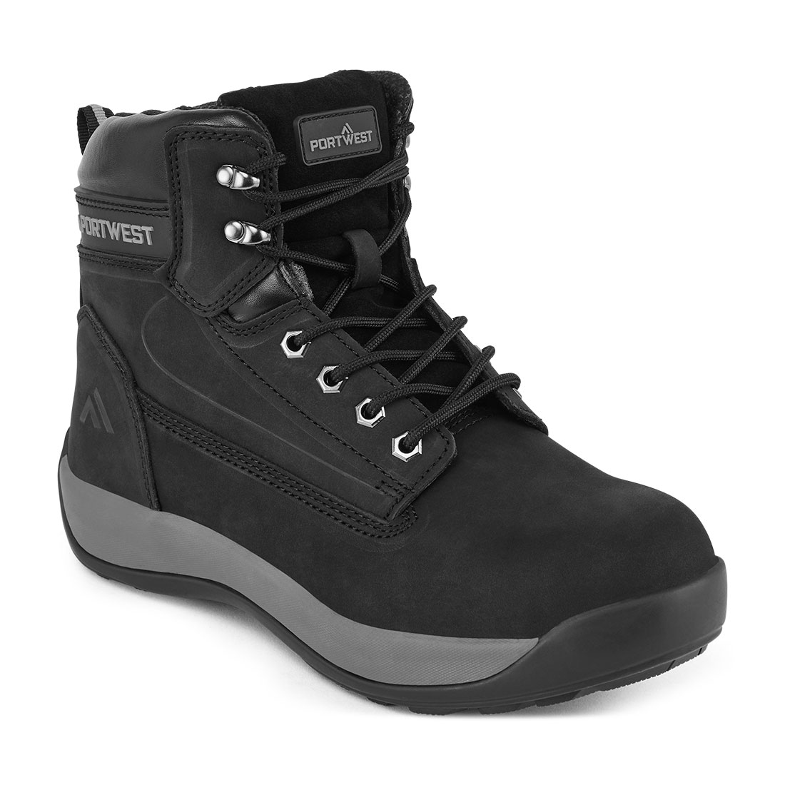 Bocanci mid-boot de protecție Portwest Steelite, piele nabuc, S3 HRO (FW32)
