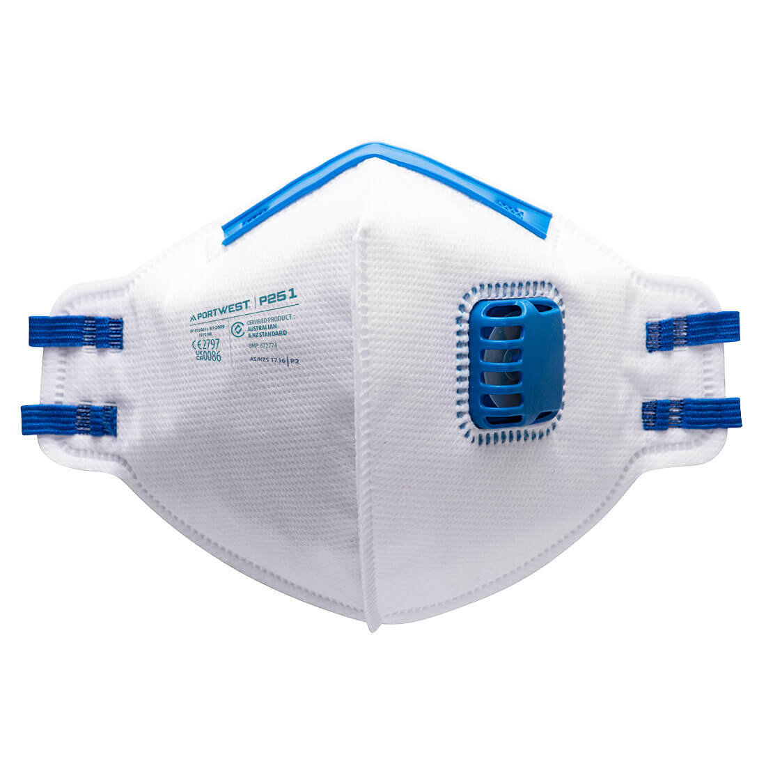Mască de protecție respiratorie FFP2 pliată vertical Portwest (P251, pachet 20 bucăți)