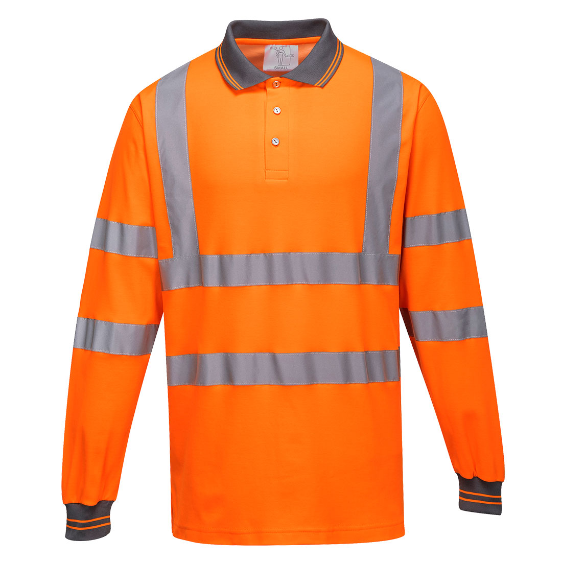 Tricou polo reflectorizant Portwest Cotton Comfort, mânecă lungă (S271)