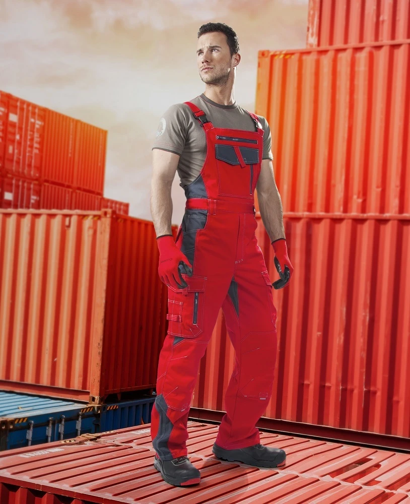 Pantaloni cu pieptar ARDON®VISION scurtati rosu