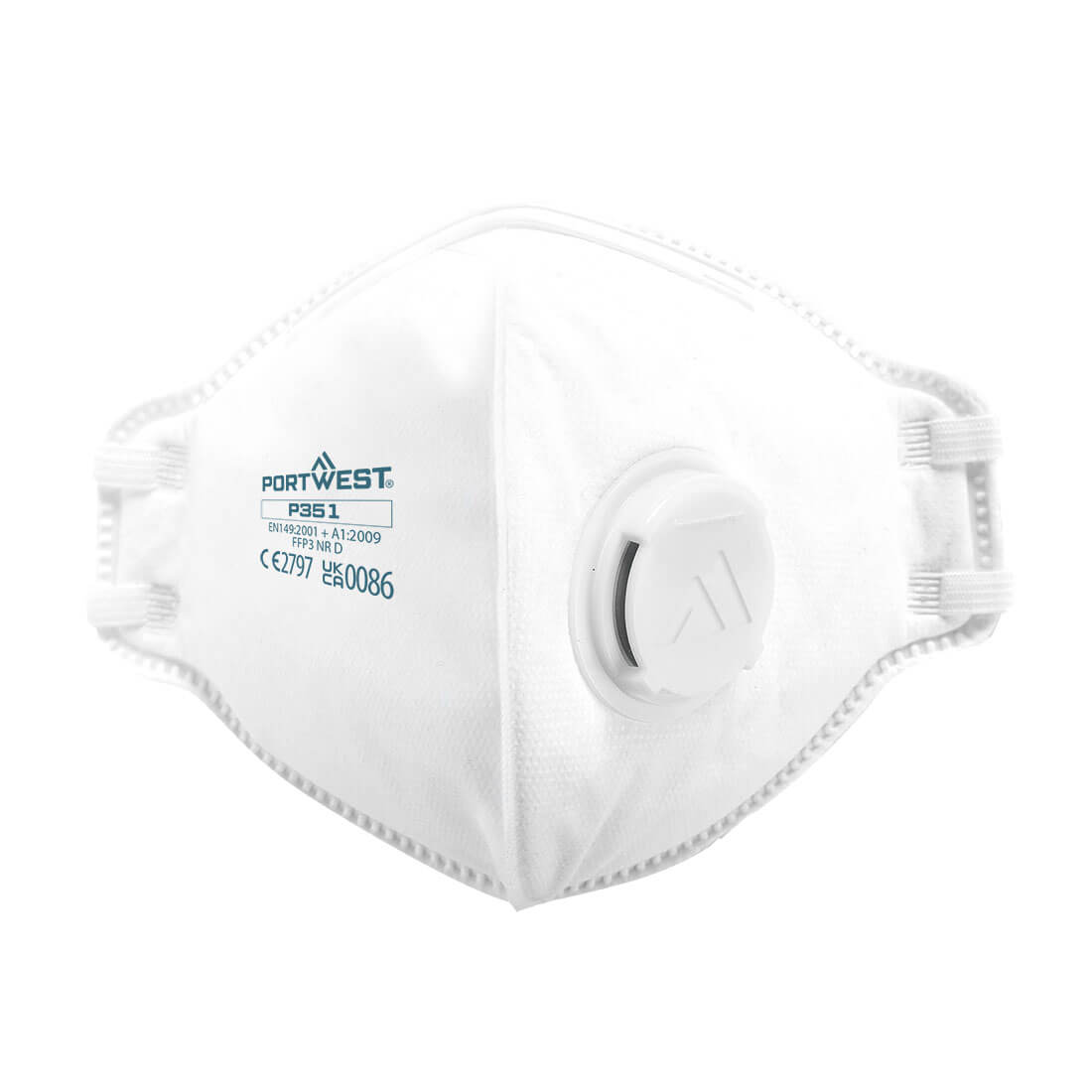 Mască de protecție respiratorie FFP3 cu pliere verticală Portwest Dolomite (P351, pachet 20 bucăți)
