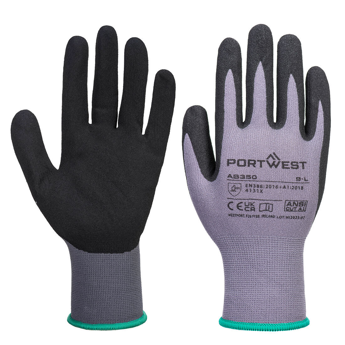 Mănuși Portwest Grip 15, din nailon cu palmă de nitril, ambalaj economic (Pachet 12) (AB350)