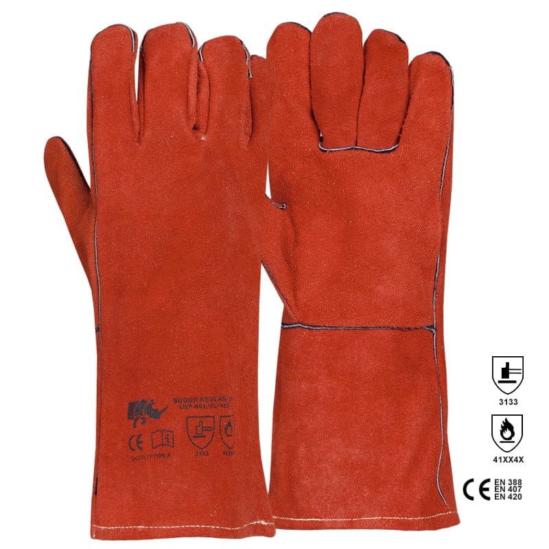Manusi sudori Sudor Kevlar spalt bovina cusute cu ata 33cm