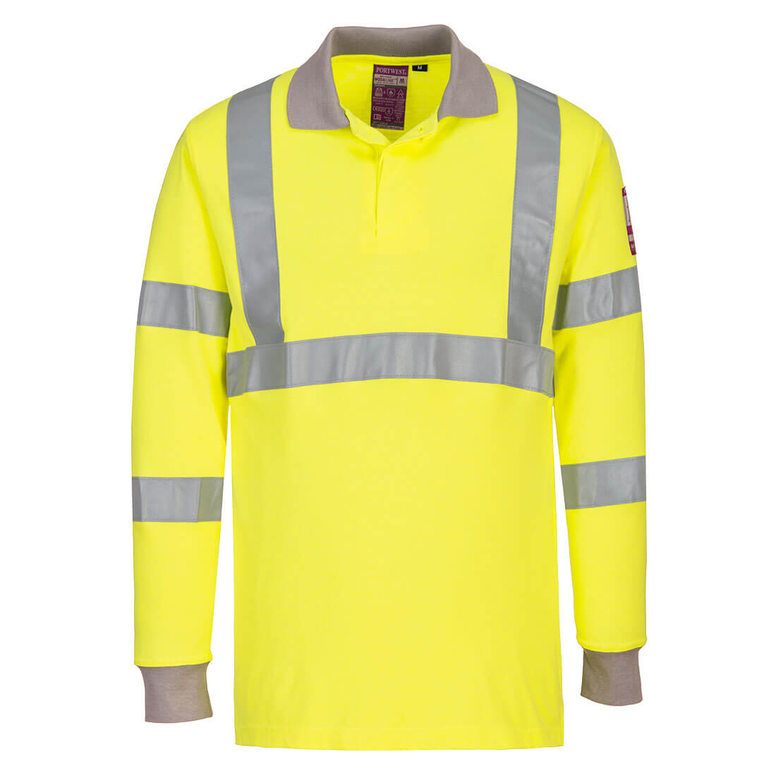 Tricou polo ignifug Portwest Modaflame Hi-Vis, mânecă lungă (FR77)