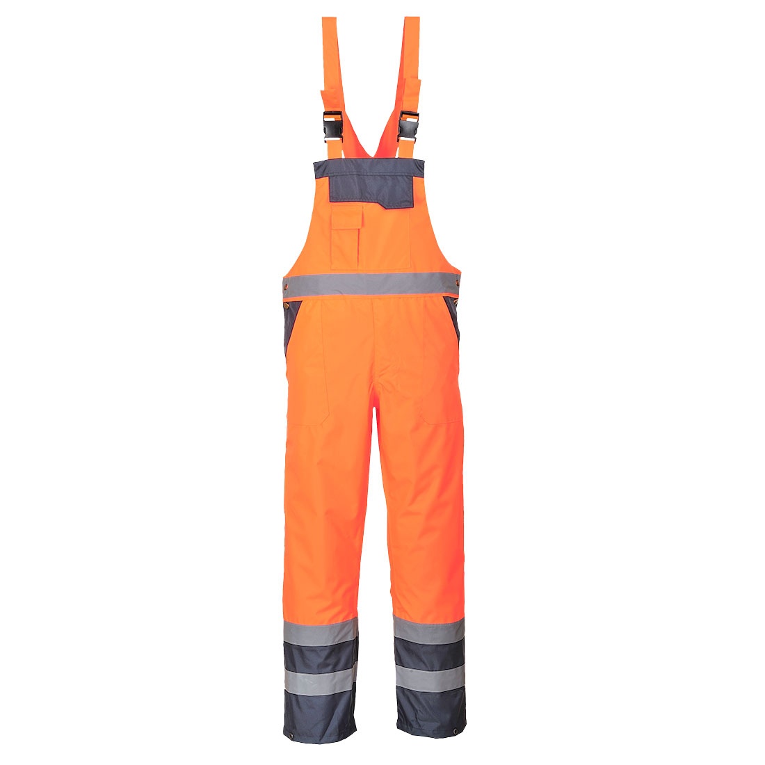 Salopetă cu pieptar Hi-Vis Portwest Contrast, necăptușită, Clasa 2 (S488)