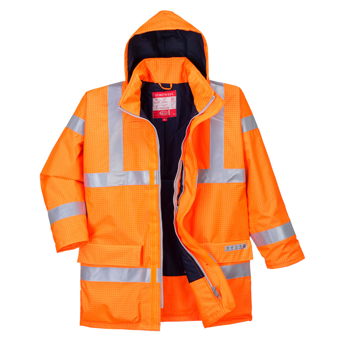 Jachetă Portwest Bizflame Rain Hi-Vis, antistatică și ignifugă (S778)