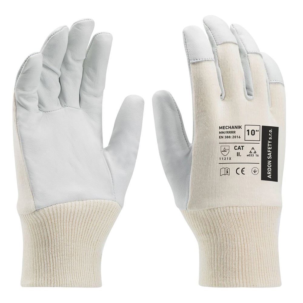 Manusi de protectie din piele de capra Mechanik gri 1121X