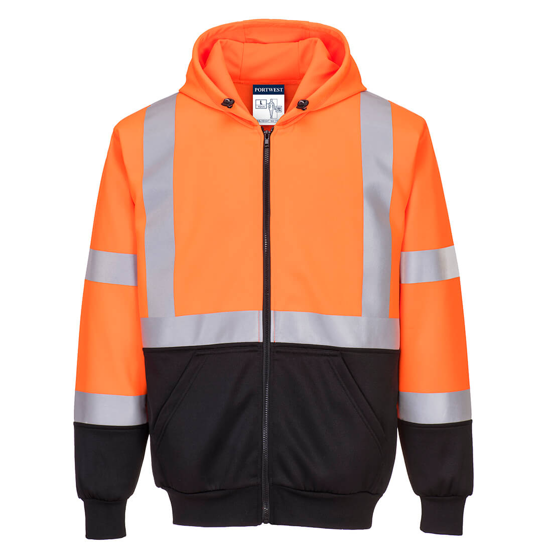 Hanorac de vizibilitate ridicată Portwest, bicolor, cu fermoar (B315)
