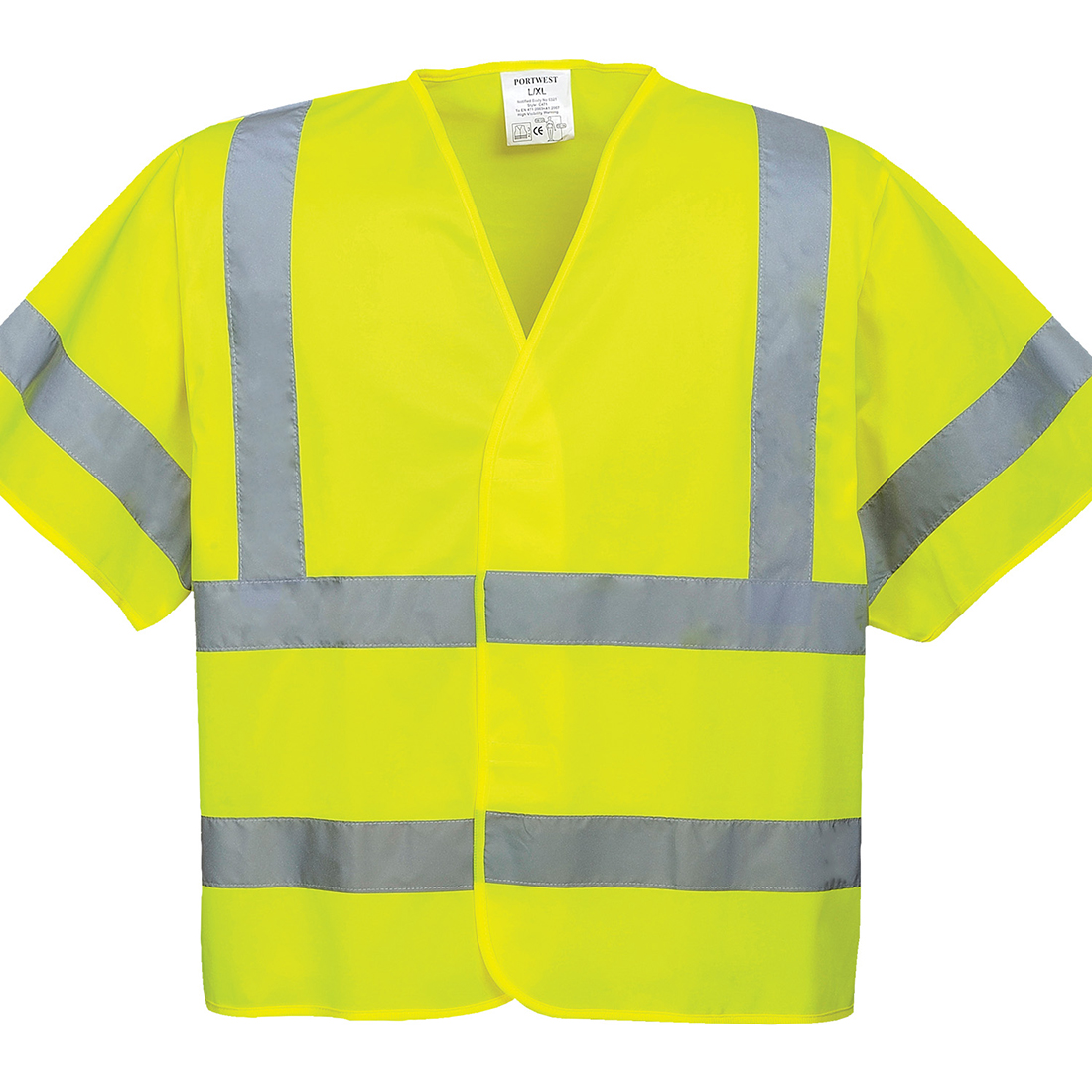 Vestă cu mâneci scurte Hi-Vis Portwest EN ISO 20471 (C471)
